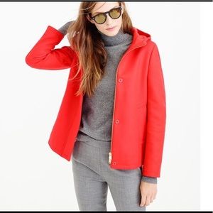 Red J. Crew Melton wool jacket size 2